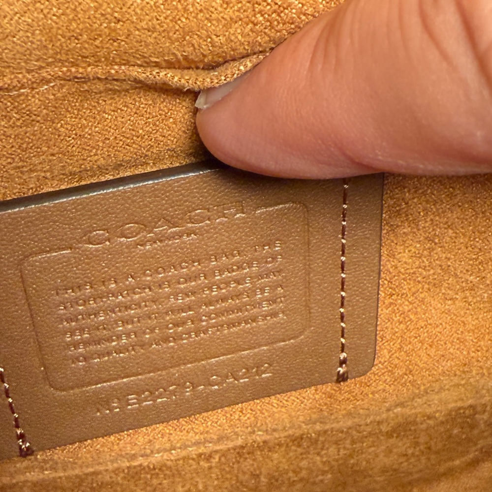 COACH - Georgie Saddlebag in Orange and Burgundy Colorblock - Picture 12 of 13